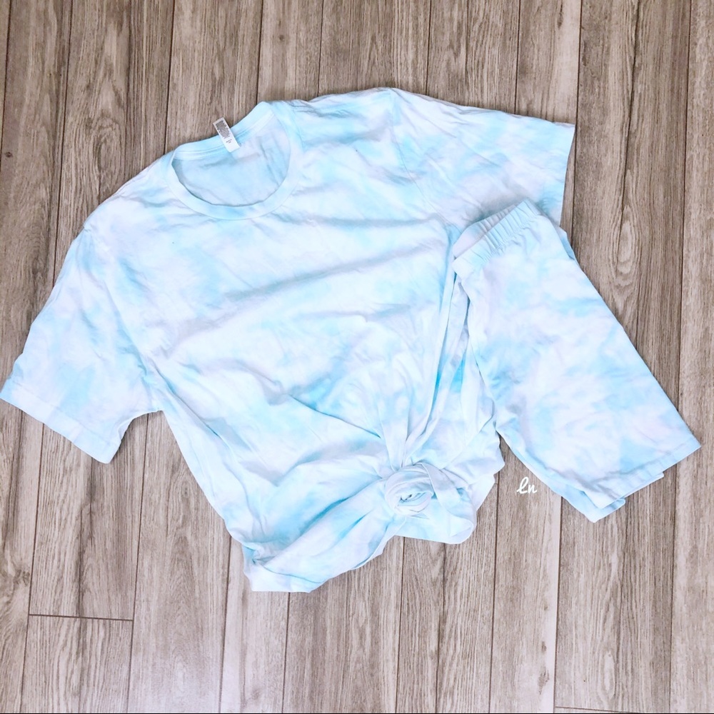 NEW Tie dyed Spring Set Shirt shorts Spring S-3X - Picture 2 of 11
